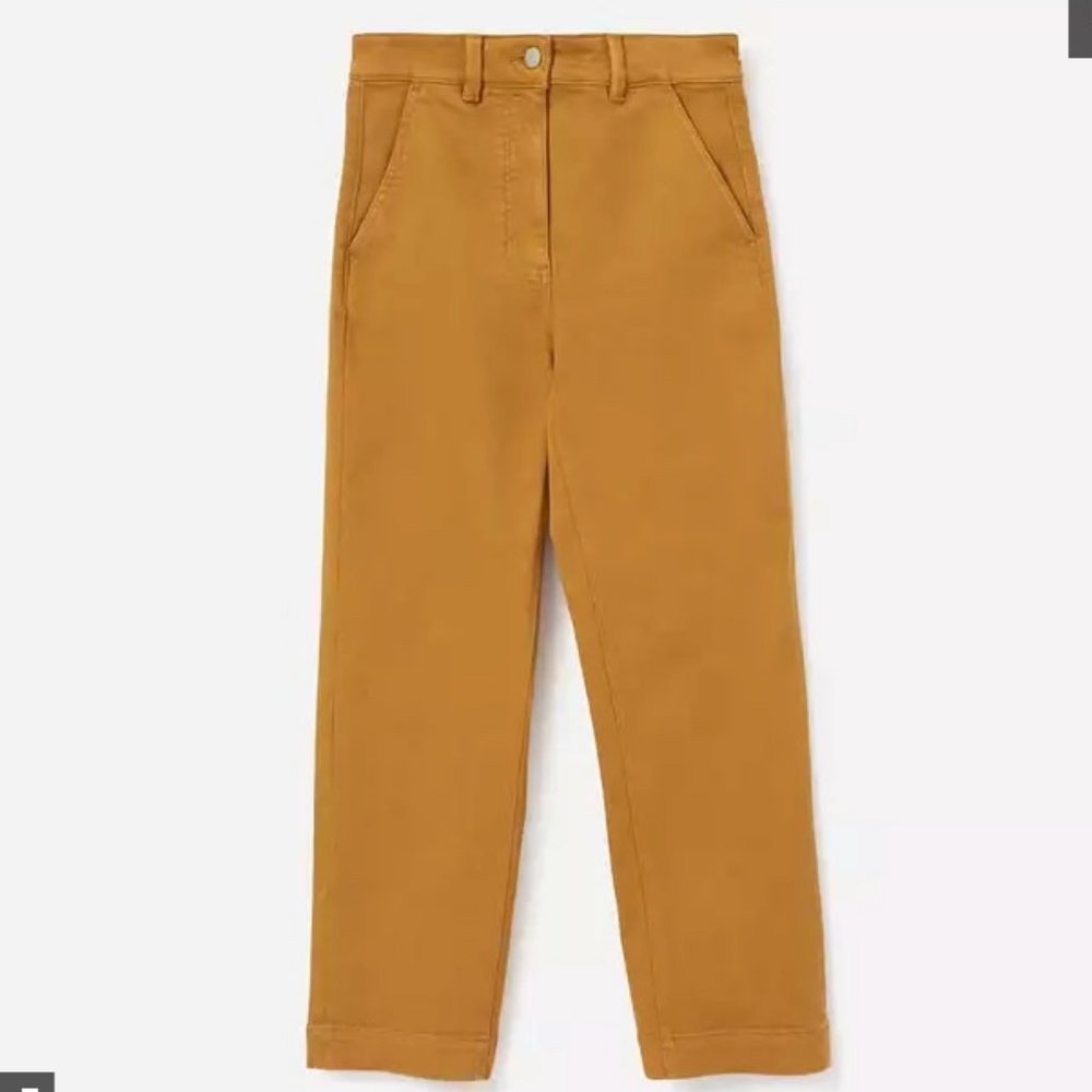 Everlane straight leg crop pants size 6 short golden brown